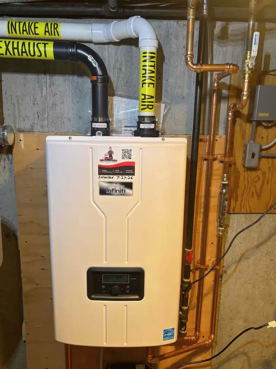 tankless water heater installation in Foxborough