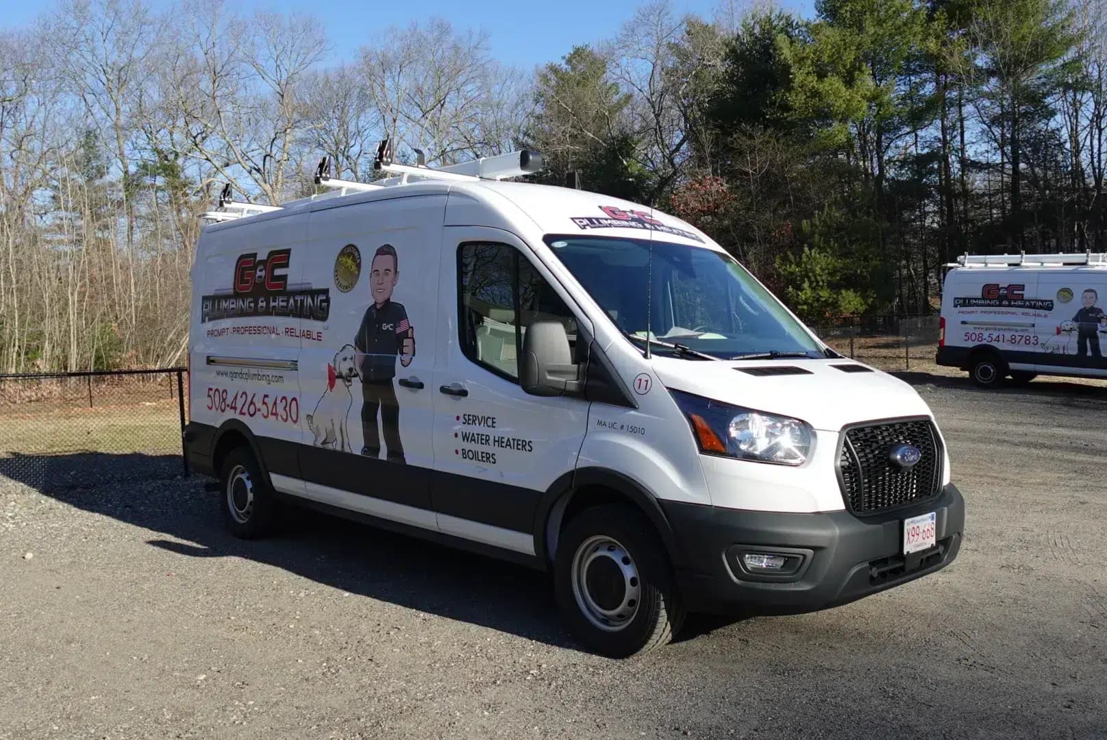 G&C Plumbing & Heating HVAC service van in Franklin