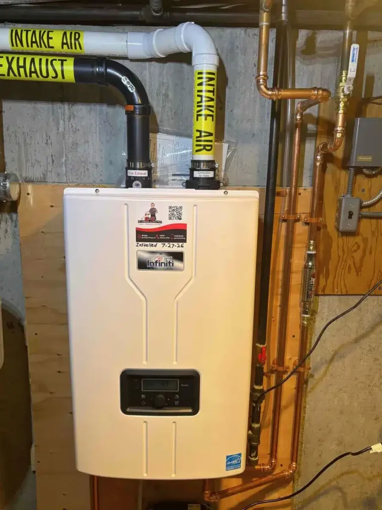tankless water heater installation in Foxborough