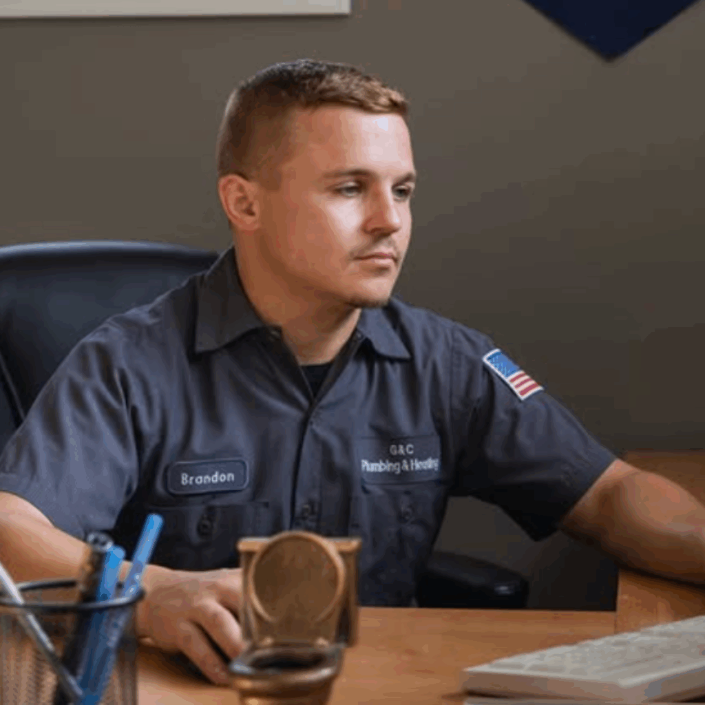 Tech sitting at desk